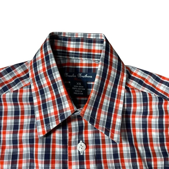 Brooks Brothers Boys Size XS Red and Blue Plaid Long Sleeve Button Down Shirt - Picture 2 of 4